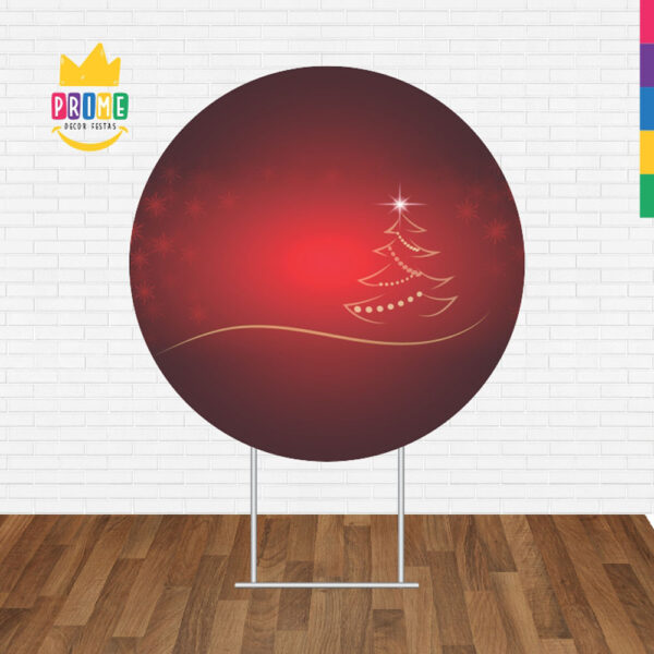 Painel Redondo 3D Natal Tecido Sublimado - Image 2