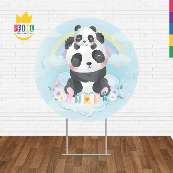 Painel Redondo 3D Panda Tecido Sublimado - Image 2