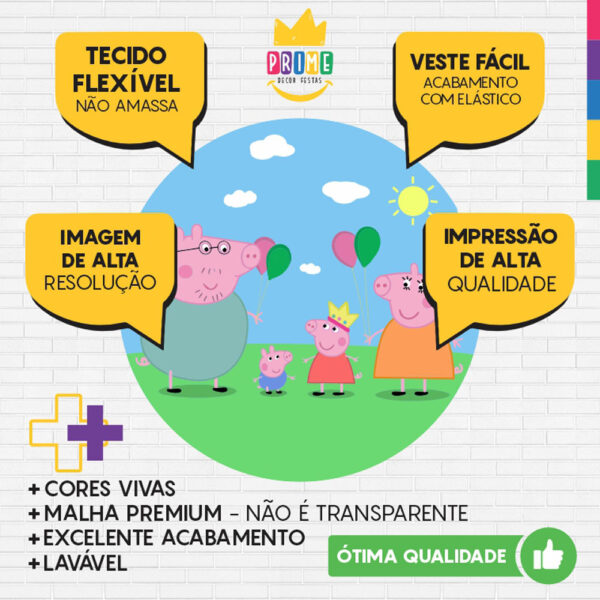 Painel Redondo 3D Peppa Pig Tecido Sublimado - Image 3