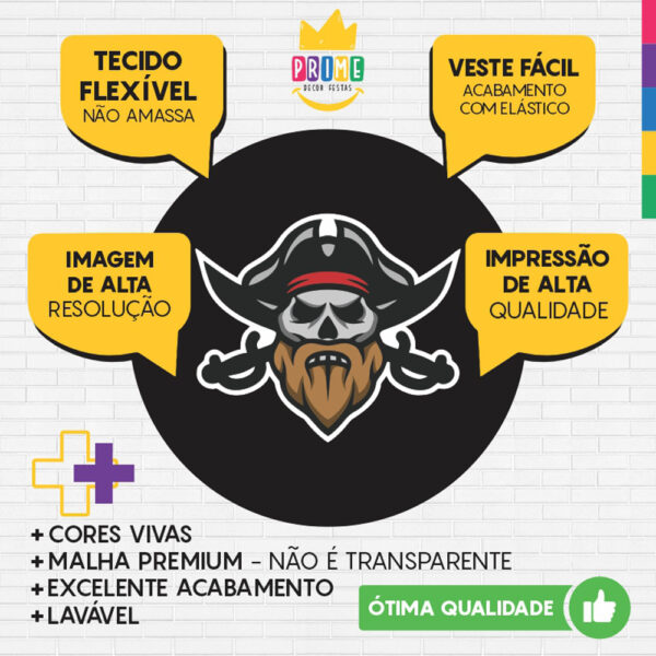 Painel Redondo 3D Pirata Tecido Sublimado - Image 3