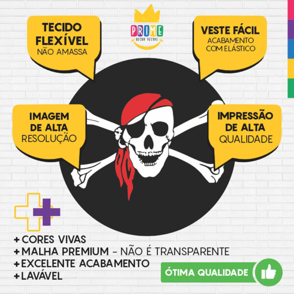 Painel Redondo 3D Pirata Tecido Sublimado - Image 3