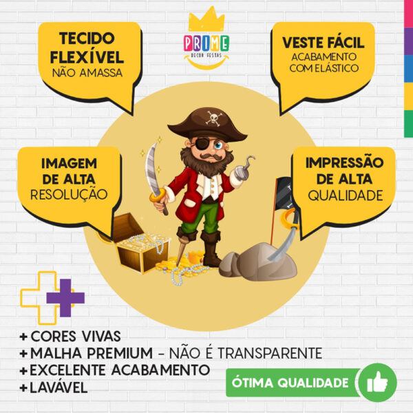 Painel Redondo 3D Pirata Baby Tecido Sublimado - Image 3