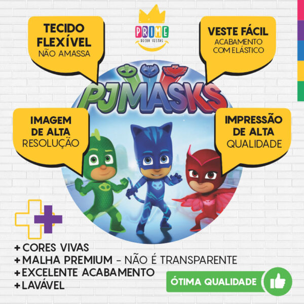 Painel Redondo 3D PJ Masks Tecido Sublimado - Image 3