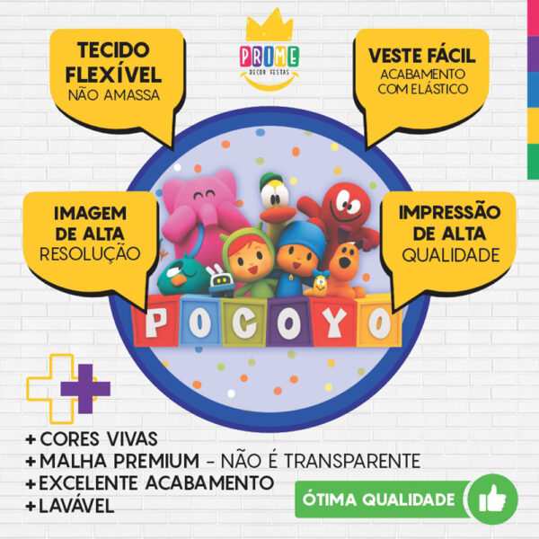 Painel Redondo 3D Pocoyo Tecido Sublimado - Image 3