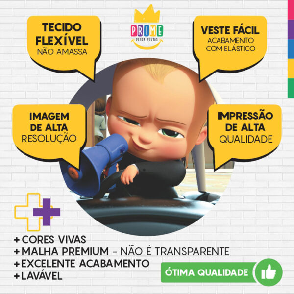 Painel Redondo 3D Poderoso Chefinho Tecido Sublimado - Image 3