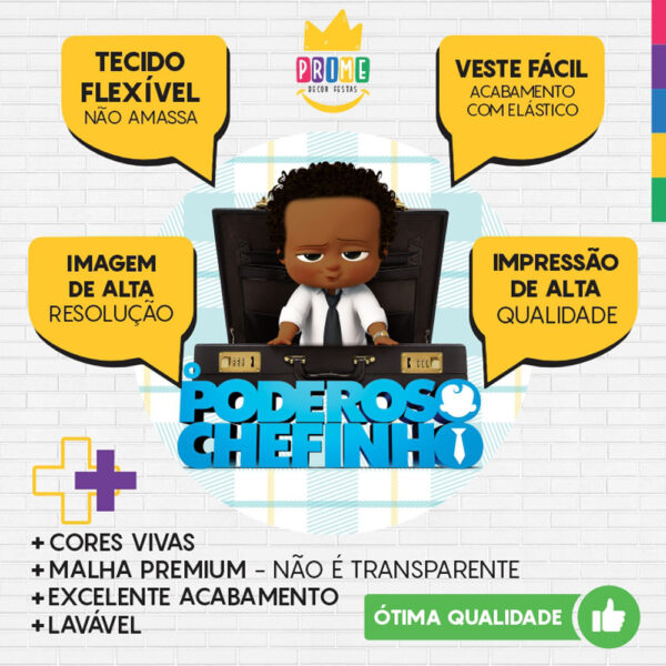 Painel Redondo 3D Poderoso Chefinho Tecido Sublimado - Image 3