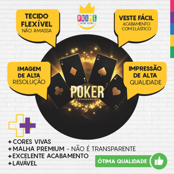 Painel Redondo 3D Poker Tecido Sublimado - Image 3