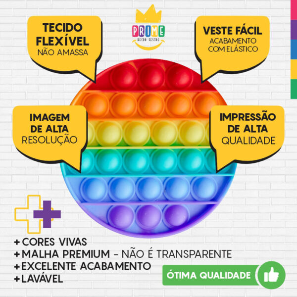 Painel Redondo 3D Pop It Fidget Toys Tecido Sublimado - Image 3