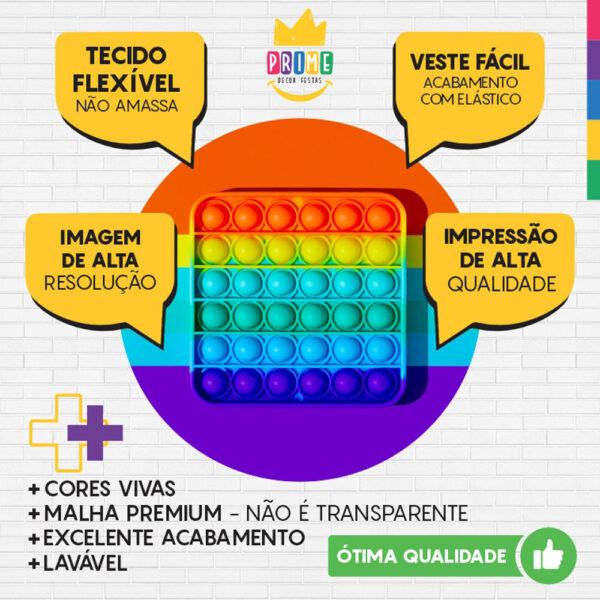 Painel Redondo 3D Pop It Fidget Toys Tecido Sublimado - Image 3