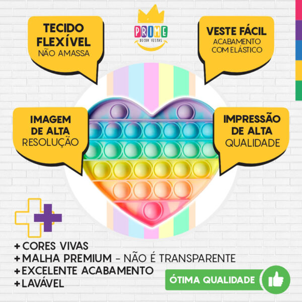 Painel Redondo 3D Pop It Fidget Toys Tecido Sublimado - Image 3