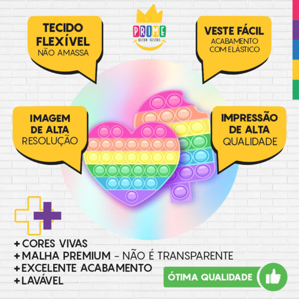 Painel Redondo 3D Pop It Fidget Toys Tecido Sublimado - Image 3