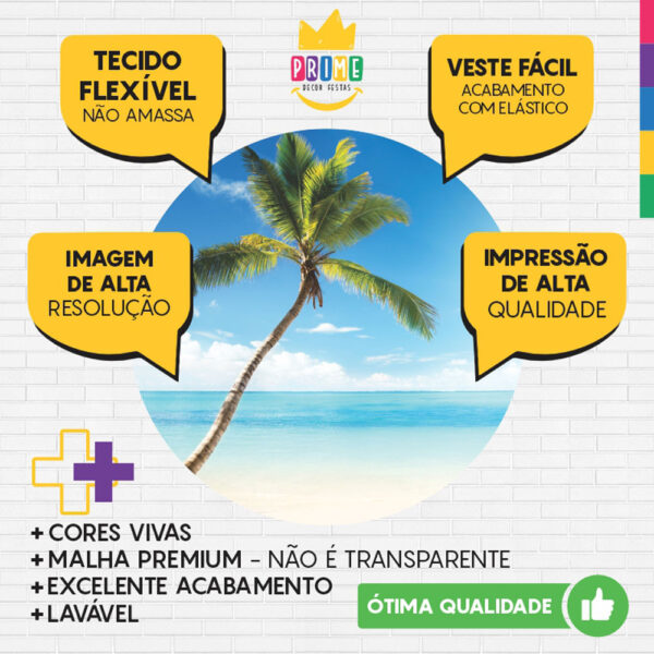 Painel Redondo 3D Praia Tecido Sublimado - Image 3