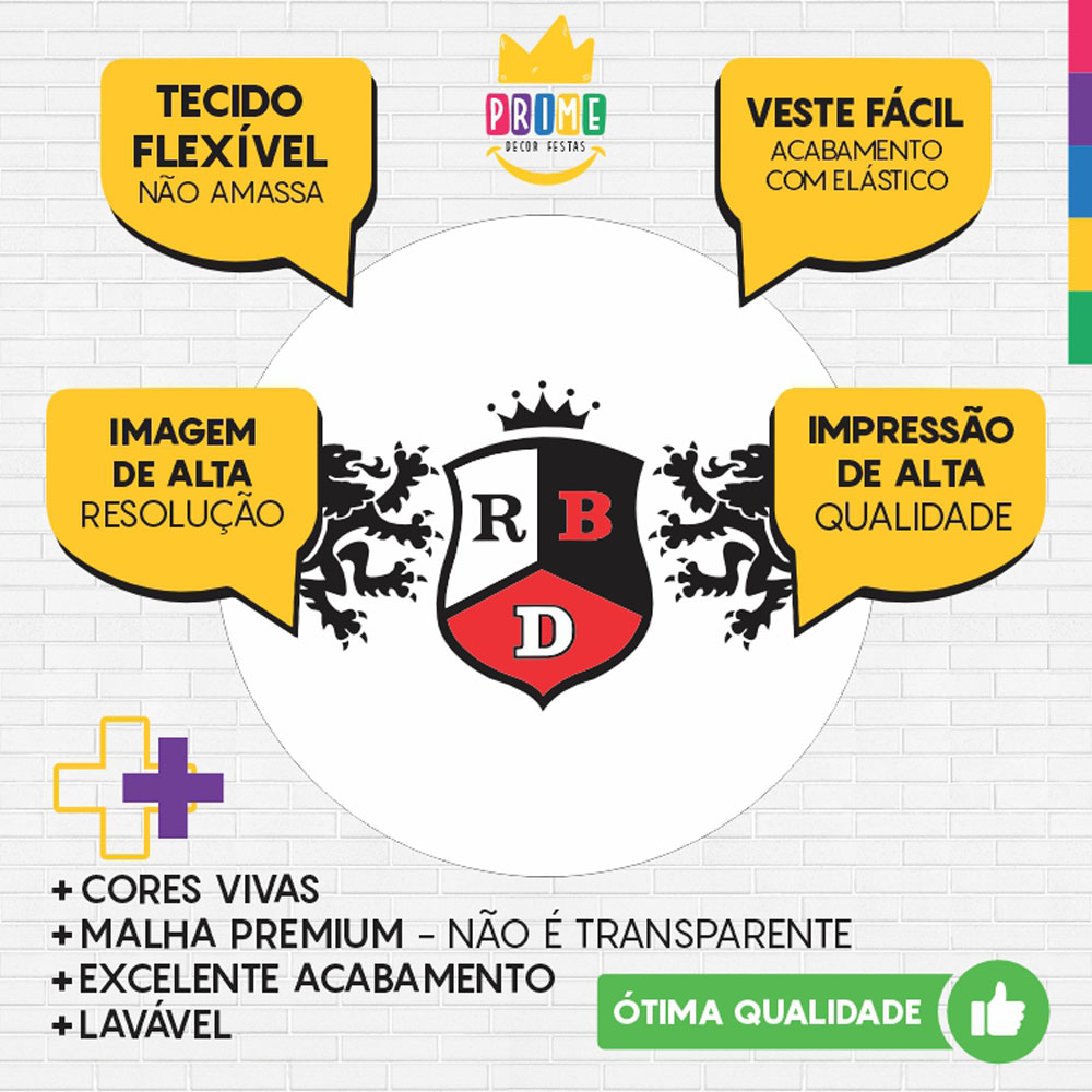 Painel Redondo 3D Rebelde Branco Tecido Sublimado - Imagem 3