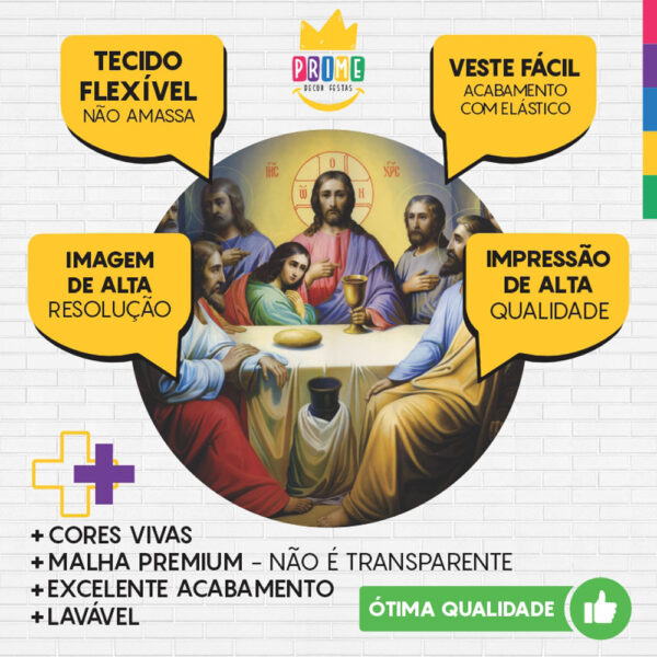 Painel Redondo 3D Religioso Tecido Sublimado - Image 3