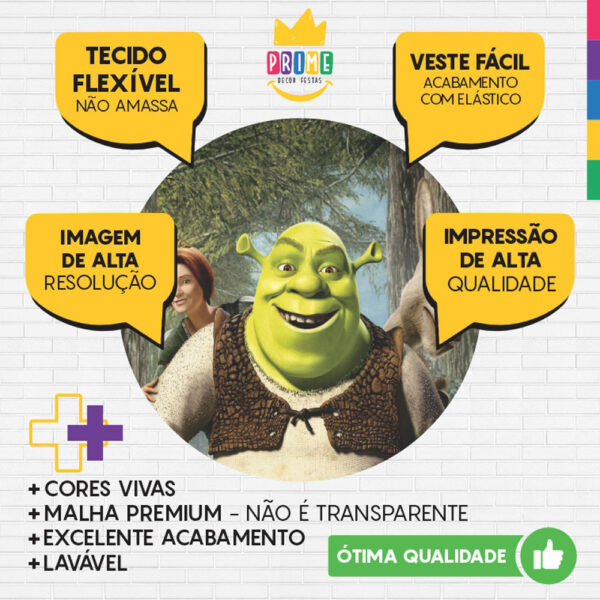 Painel Redondo 3D Shrek Tecido Sublimado - Image 3
