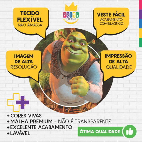 Painel Redondo 3D Shrek Tecido Sublimado - Image 3