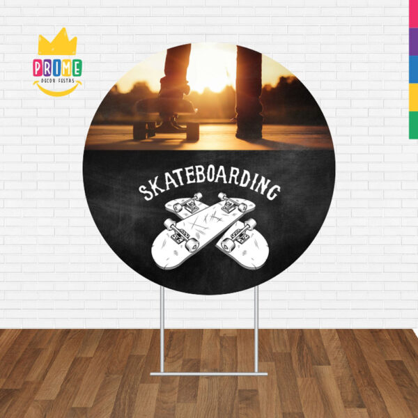 Painel Redondo 3D Skate Tecido Sublimado - Image 2