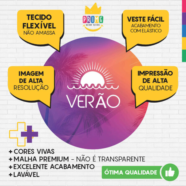 Painel Redondo 3D Tardezinha Verão Tecido Sublimado - Image 3