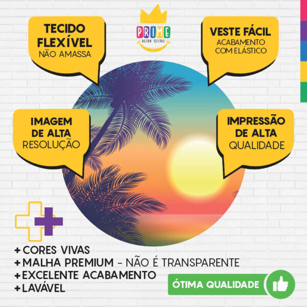 Painel Redondo 3D Tardezinha Tecido Sublimado - Image 3