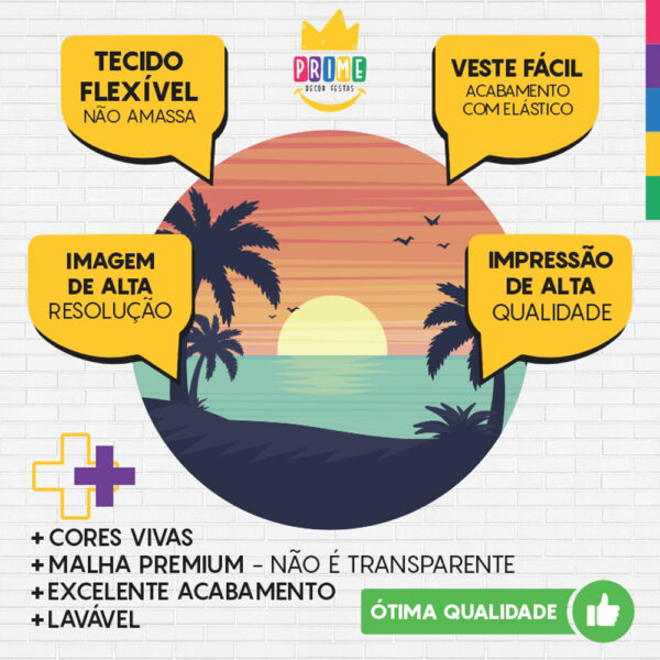 Painel Redondo 3D Tardezinha Tecido Sublimado - Image 3