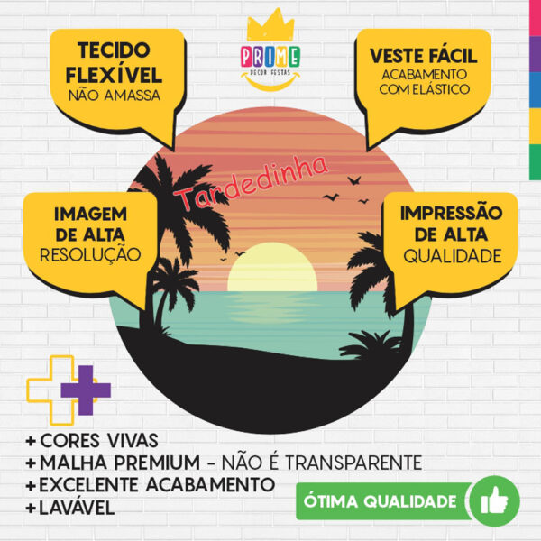 Painel Redondo 3D Tardezinha Tecido Sublimado - Image 3