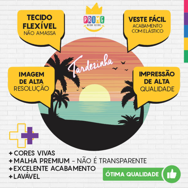 Painel Redondo 3D Tardezinha Tecido Sublimado - Image 3