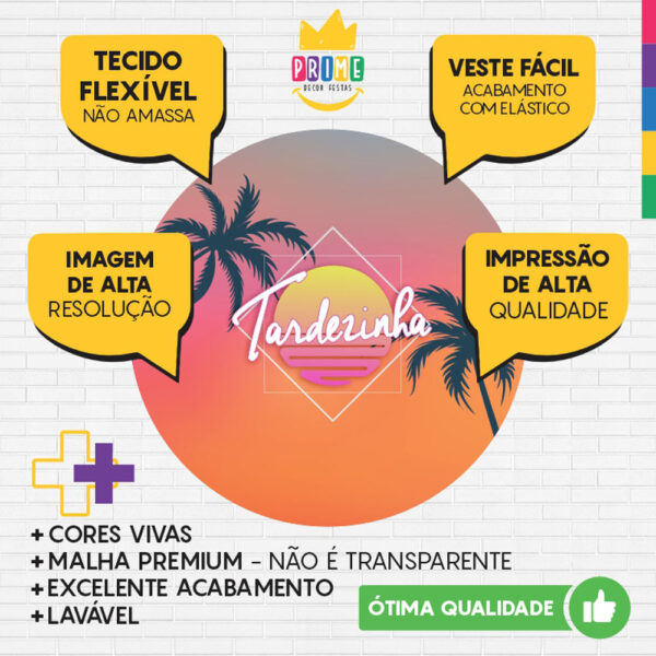 Painel Redondo 3D Tardezinha Tecido Sublimado - Image 3