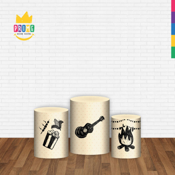 Trio Capas Cilindros Sublimado Arraiá Tecido Veste Fácil - Image 2