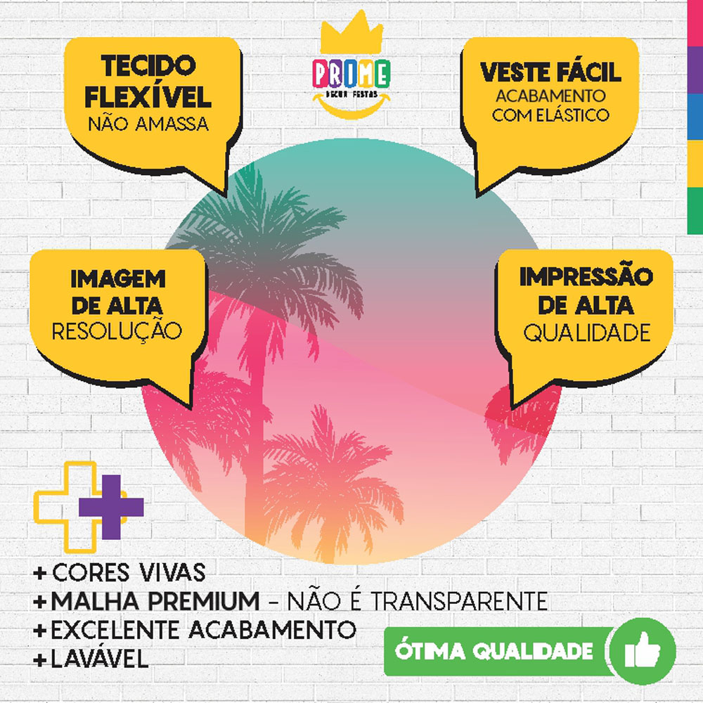 Painel Redondo 3D Tardezinha Tecido Sublimado - Imagem 3