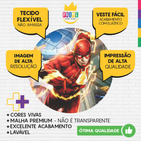 Painel Redondo 3D The Flash Tecido Sublimado - Image 3