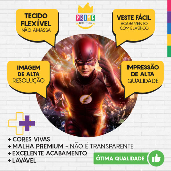 Painel Redondo 3D The Flash Tecido Sublimado - Image 3