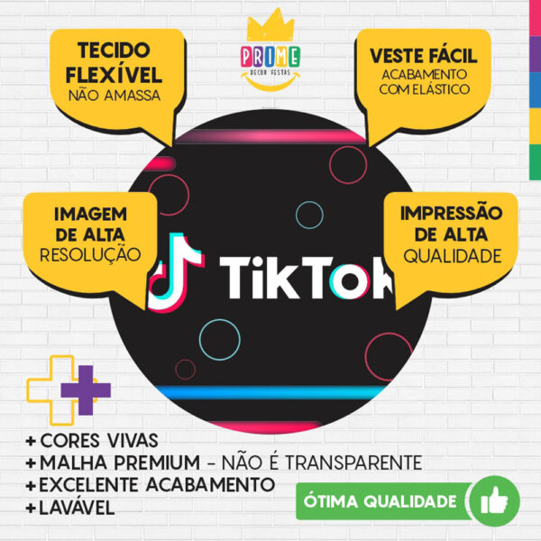 Painel Redondo 3D Tik Tok Tecido Sublimado - Image 3