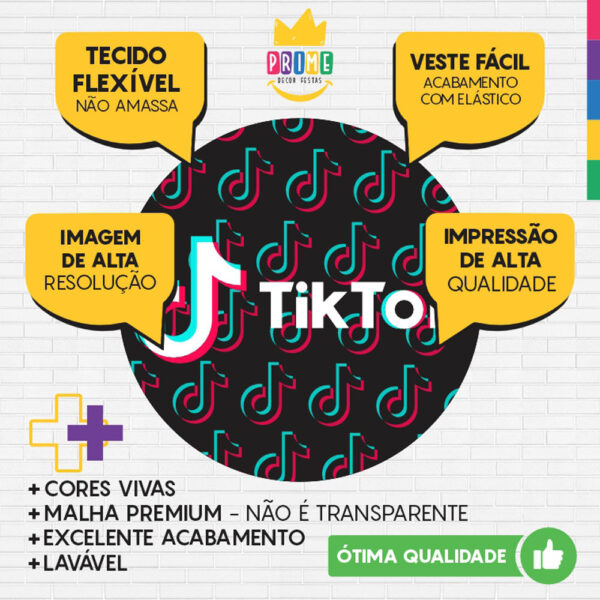 Painel Redondo 3D Tik Tok Tecido Sublimado - Image 3