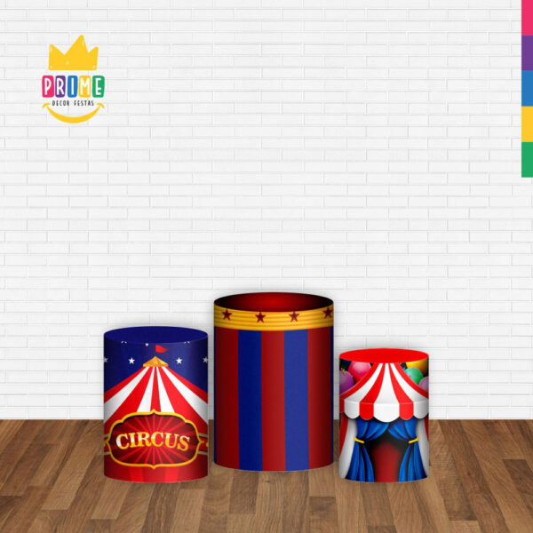 Trio Capa Cilindro Circo 3d Em Tecido Com Elástico - Image 2