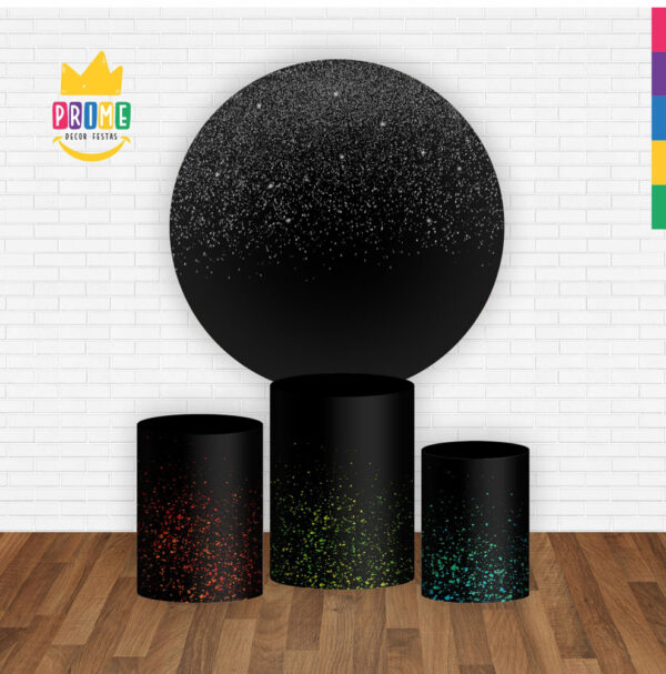 Trio Capa Cilindro + Painel Redondo 3D Glitter 1,50m Veste Fácil - Image 2