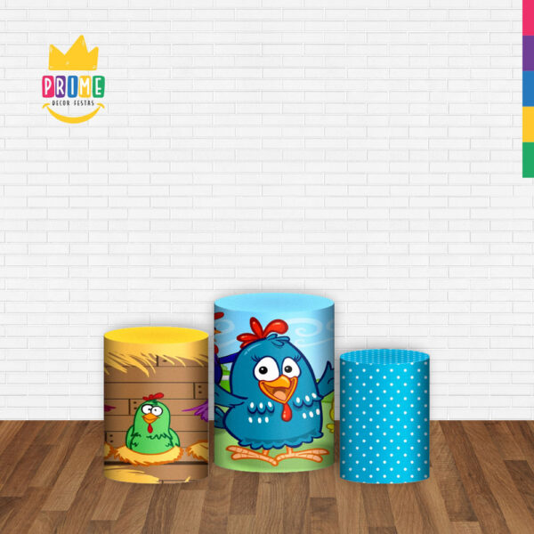 Trio Capa Cilindro Galinha Pintadinha 3d Em Tecido Com Elástico - Image 2