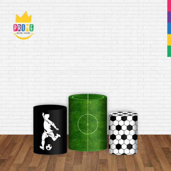 Trio Capa Cilindro Futebol 3d Em Tecido Com Elástico - Image 2