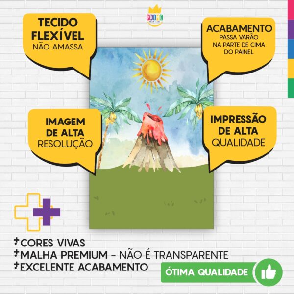Painel de Festa Retangular 3D Dinossauros Baby Casadinho 1,50m x 2,20m - Image 3