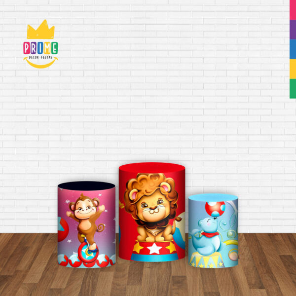 Trio Capa Cilindro Circo 3d Em Tecido Com Elástico - Image 2