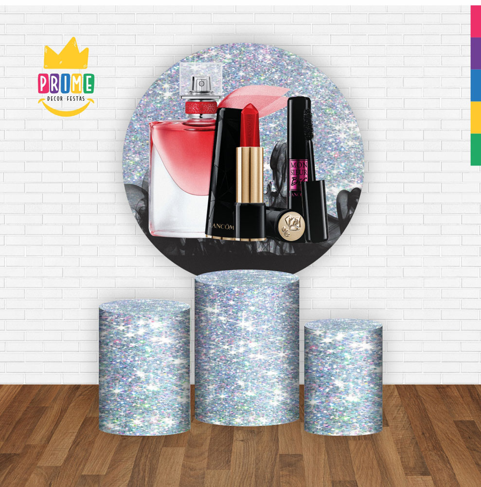 Trio Capa Cilindro + Painel Redondo 3D Maquiagem 1,50m Veste Fácil - Imagem 2
