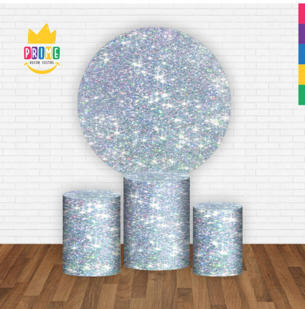 Trio Capa Cilindro + Painel Redondo 3D Glitter 1,50m Veste Fácil - Image 2