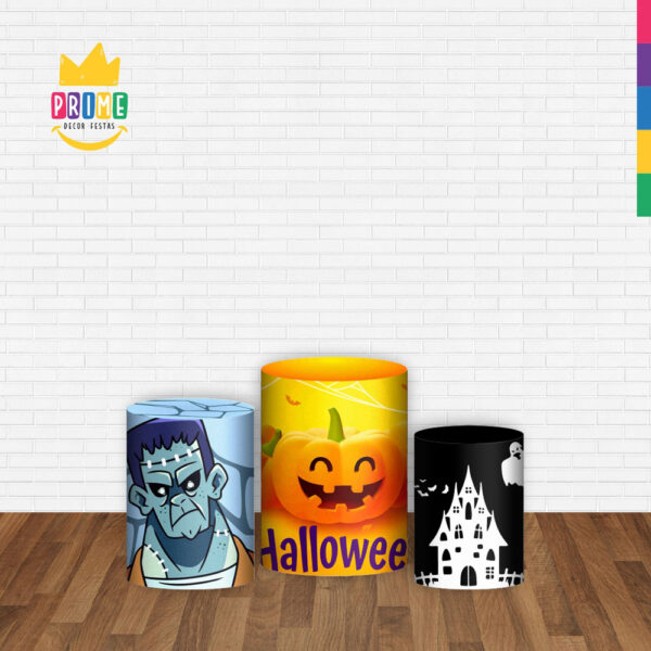 Trio Capa Cilindro Halloween 3d Em Tecido Com Elástico - Image 2