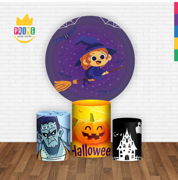 Trio Capa Cilindro + Painel Redondo 3D Halloween 1,50m Veste Fácil - Image 2