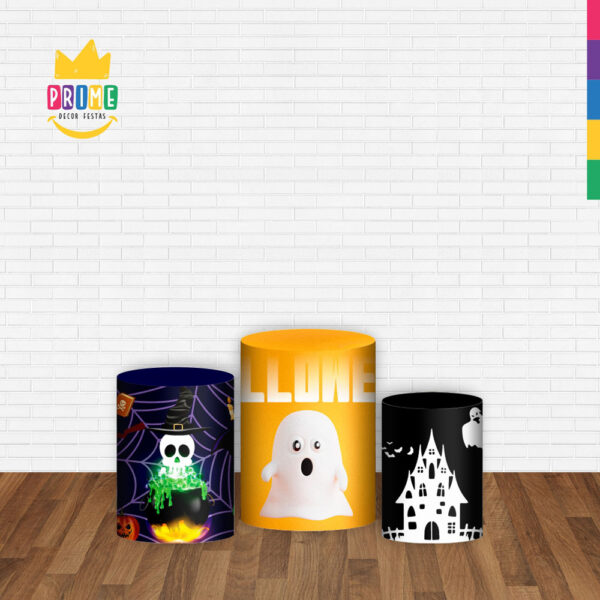 Trio Capa Cilindro Halloween 3d Em Tecido Com Elástico - Image 2