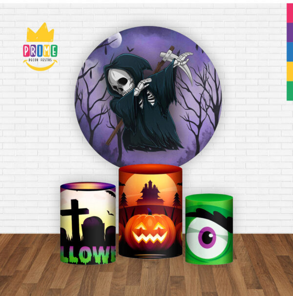 Trio Capa Cilindro + Painel Redondo 3D Halloween 1,50m Veste Fácil - Image 2