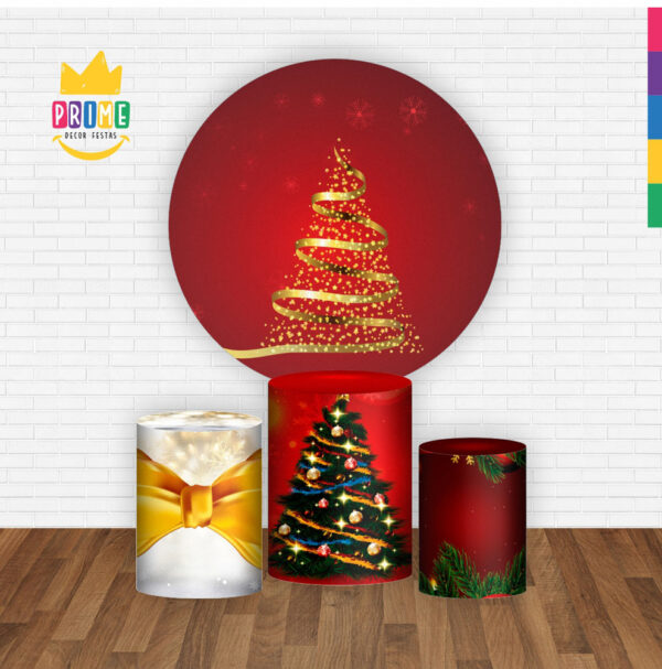 Trio Capa Cilindro + Painel Redondo 3D Natal 1,50m Veste Fácil - Image 2