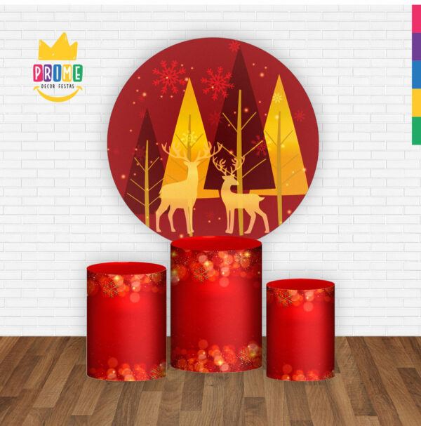 Trio Capa Cilindro + Painel Redondo 3D Natal 1,50m Veste Fácil - Image 2