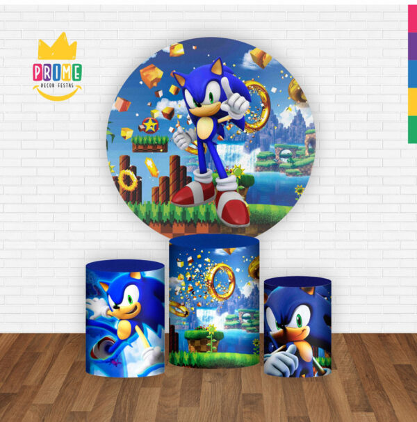 Trio Capa Cilindro + Painel Redondo 3D Sonic 1,50m Veste Fácil - Image 2