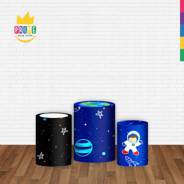 Trio Capa Cilindro Astronauta 3d Em Tecido Com Elástico - Image 2