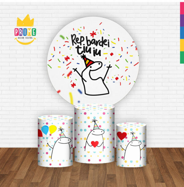 Trio Capa Cilindro + Painel Redondo 3D Bento Cake 1,50m Veste Fácil - Image 2